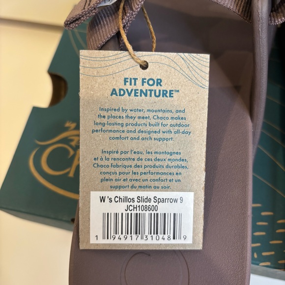 NWT Chaco Chillos Slides, Sandals, Size Women’s 9, Sparrow - Picture 4 of 5